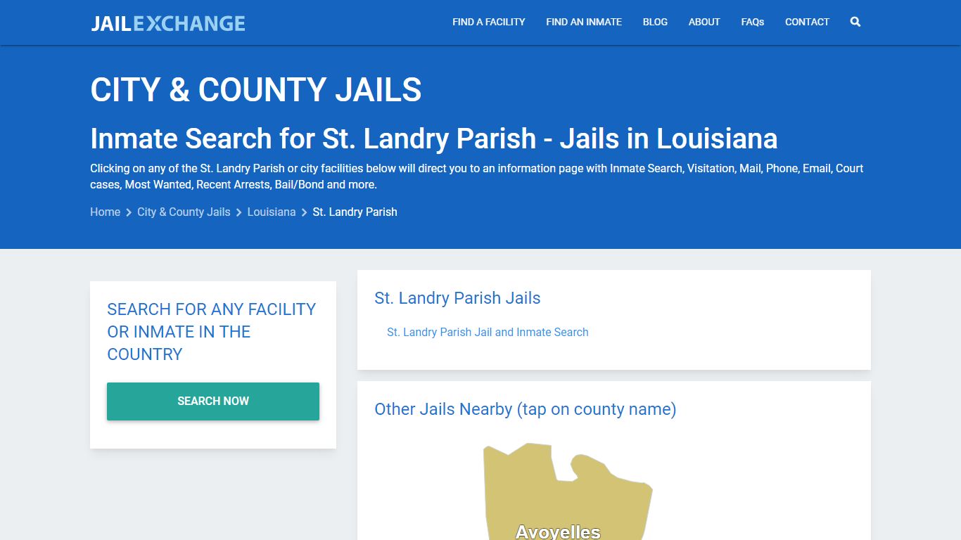 Inmate Search for St. Landry Parish | Jails in Louisiana - Jail Exchange